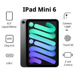 Máy tính bảng Apple IPad mini 6 Cellular (64Gb/ Space Gray/ MK893ZA/A)