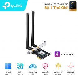 Cạc mạng không dây TP-Link PCI-E Archer T5E (Chuẩn AC/ AC1200Mbps/ 2 Ăng-ten ngoài/ Bluetooth)