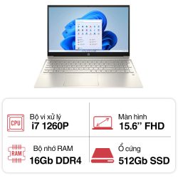 Laptop HP Pavilion 15-eg2088TU 7C0R0PA (i7 1260P/ 16GB/ 512GB SSD/15.6 inch FHD/Win11/ Gold/ Vỏ nhôm)