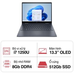 Laptop HP Envy X360 13-bf0092TU 76V59PA (i7 1250U/ 8GB/ 512GB SSD/13.3 inch OLED Touch/Win11/ Blue/ Vỏ nhôm/ Pen)