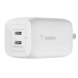 Củ sạc Belkin sạc nhanh 65W 2 cổng USB-C PD 3.0 PPS GaN (Màu trắng)