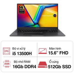 Laptop Asus Vivobook 15 OLED A1505VA-L1114W (i5 13500H/ 16GB/ 512GB SSD/ 15.6 inch FHD OLED/ Win11/ Black)