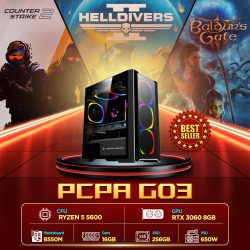PC PCPA G03 R5/16G/256SSD/RTX3060 (R5 5600/ 16GB/ 256Gb SSD/ RTX 3060 8Gb/ NoOS/ 3Y)