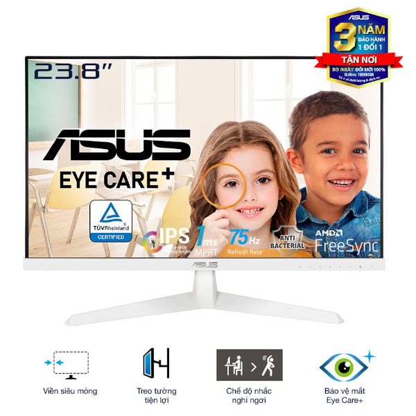 Màn hình Asus VY249HE-W Trắng (23.8Inch/ Full HD (1920x1080)/ 1ms/ 75HZ/ 250cd/m2/ IPS) Màn hình Asus VY249HE-W Trắng (23.8Inch/ Full HD (1920x1080)/ 1ms/ 75HZ/ 250cd/m2/ IPS)