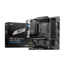 Mainboard MSI PRO B760M-A WIFI DDR4 (Intel B760/ Socket 1700/ M-ATX/ 4 khe ram/ DDR4/ 2.5 Gigabit LAN)