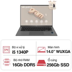 Laptop LG Gram 14Z90R-G.AH53A5 (i5 1340P/ 16GB/ 256GB SSD/14 inch WUXGA/Win11/ Grey)