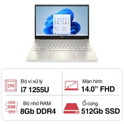 Laptop HP Pavilion 14-dv2072TU 7C0W1PA (i7 1255U/ 8GB/ 512GB SSD/14 inch FHD/Win11/ Gold/ Vỏ nhôm)