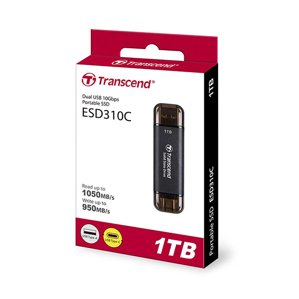Ổ cứng di động SSD Transcend 1Tb TS1TESD310C (Type-C và USB3.2/ 1050Mb/s/ 950Mb/s/ Đen) Ổ cứng di động SSD Transcend 1Tb TS1TESD310C (Type-C và USB3.2/ 1050Mb/s/ 950Mb/s/ Đen)