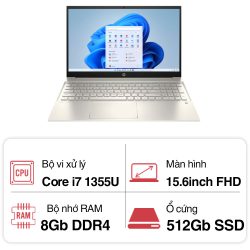 Laptop HP Pavilion 15-eg3092TU 8C5L3PA (i7 1355U/ 8GB/ 512GB SSD/15.6 inch FHD/Win11/ Gold/ Vỏ nhôm)