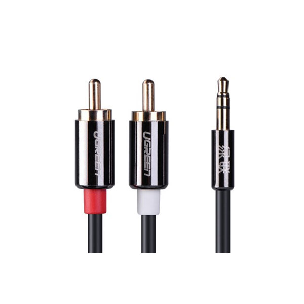 Cáp Audio Ugreen 10584 3.5mm sang 2 đầu RCA 2M Cáp Audio Ugreen 10584 3.5mm sang 2 đầu RCA 2M