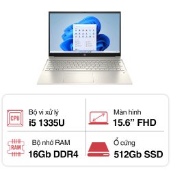 Laptop HP Pavilion 15-eg3033TX 8U6L6PA (i5 1335U/ 16GB/ 512GB SSD/ MX550 2GB/ 15.6 inch FHD/Win11/ Gold/ Vỏ nhôm)