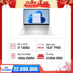 Laptop HP Pavilion 15-eg3112TU 8U6L9PA (i7 1355U/ 16GB/ 512GB SSD/15.6 inch FHD/Win11/ Silver/ Vỏ nhôm)