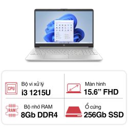 Laptop HP 15s fq5231TU 8U241PA (i3 1215U/ 8GB/ 256GB SSD/15.6 inch FHD/Win11/ Silver)