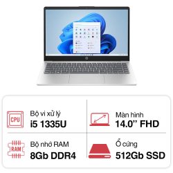 Laptop HP 14s ep0128TU 8U6L5PA (i5 1335U/ 8GB/ 512GB SSD/14 inch FHD/Win11/ Silver)