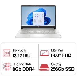 Laptop HP 14s dq5122TU 8W356PA (i3 1215U/ 8GB/ 256GB SSD/14 inch FHD/Win11/ Silver)