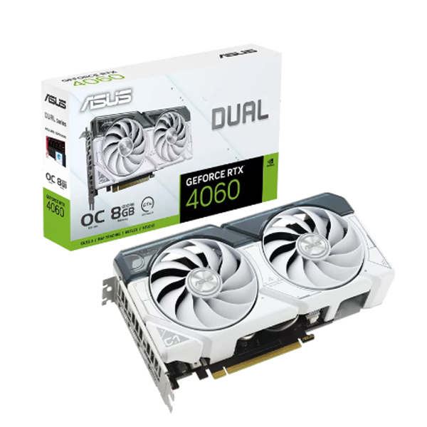 Card đồ họa Asus Dual GeForce RTX 4060 White OC Edition 8Gb (GDDR6/ 128 bit) Card đồ họa Asus Dual GeForce RTX 4060 White OC Edition 8Gb (GDDR6/ 128 bit)
