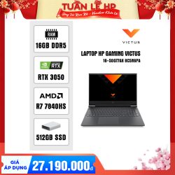 Laptop HP Gaming Victus 16-s0077AX 8C5N6PA (R7 7840HS/ 16GB/ 512GB SSD/ RTX 3050 6Gb/ 16.1 inch FHD/ 144Hz/ Win11/ Black)