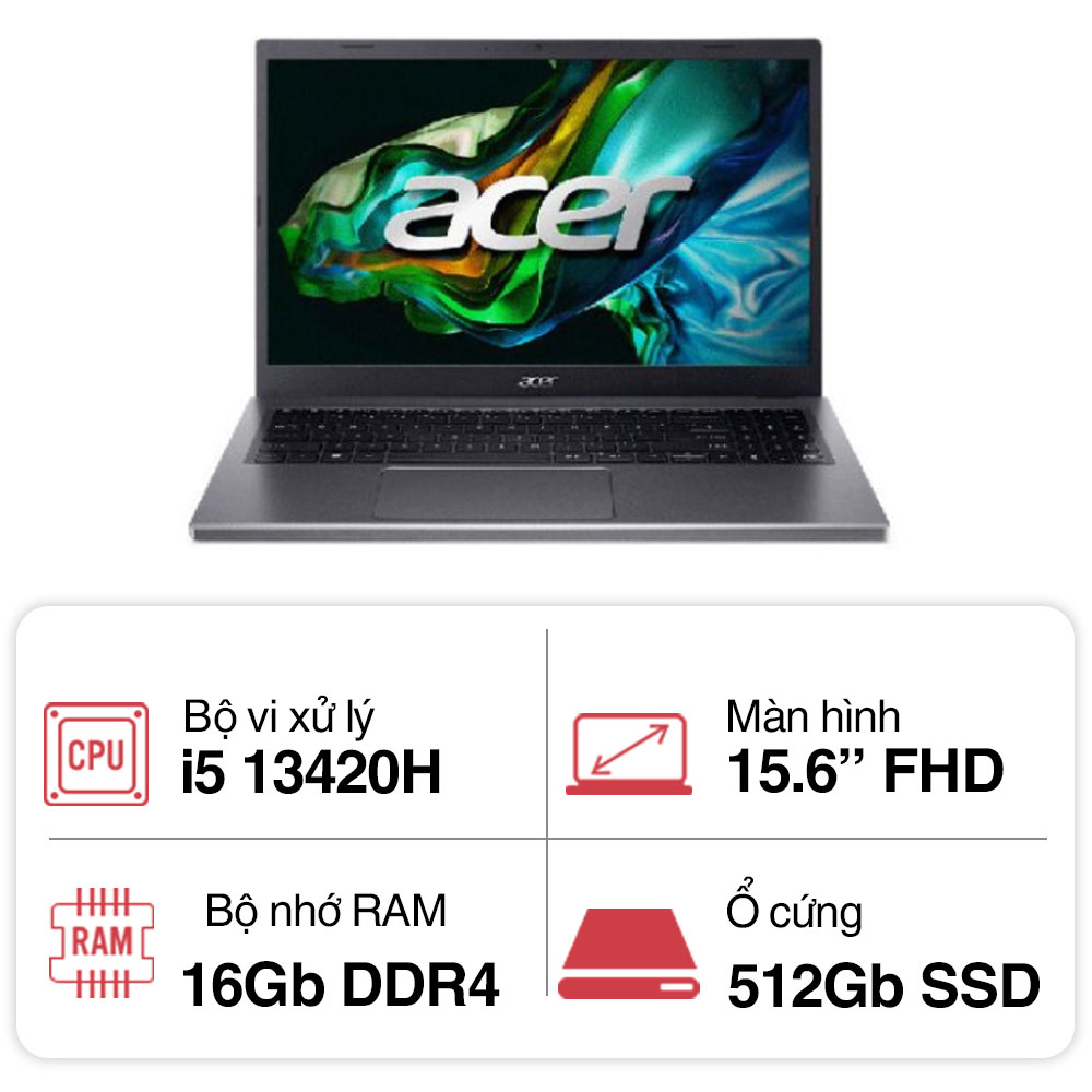 Laptop Acer Aspire A515-58M-56YX NX.KQ8SV.005 (i5 13420H/ 16GB/ 512GB SSD/ 15.6 inch FHD/ Win11/ Grey/ Vỏ nhôm/ 1Y) Laptop Acer Aspire A515-58M-56YX NX.KQ8SV.005 (i5 13420H/ 16GB/ 512GB SSD/ 15.6 inch FHD/ Win11/ Grey/ Vỏ nhôm/ 1Y)
