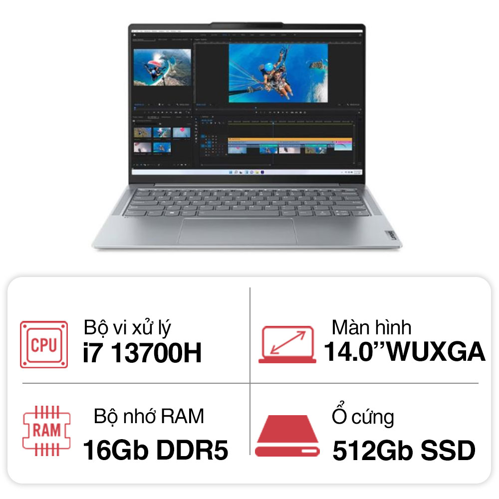 Laptop Lenovo Yoga Slim 6 14IRH8 OLED (I7 13700H/ 16GB/ 512GB SSD/ 14 inch WUXGA/ Win 11/ Office/ Vỏ nhôm/ 3Y)