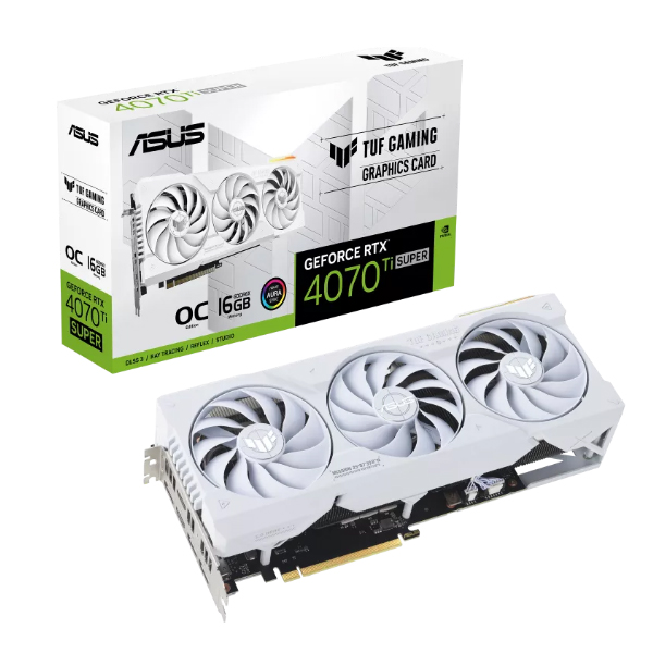 Card đồ họa Asus TUF Gaming GeForce RTX 4070 Ti SUPER White OC Edition 16GB (GDDR6X/ 256 bit) Card đồ họa Asus TUF Gaming GeForce RTX 4070 Ti SUPER White OC Edition 16GB (GDDR6X/ 256 bit)