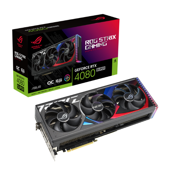Card đồ họa Asus ROG Strix GeForce RTX 4080 SUPER OC Edition 16GB (GDDR6X/ 256 bit) Card đồ họa Asus ROG Strix GeForce RTX 4080 SUPER OC Edition 16GB (GDDR6X/ 256 bit)