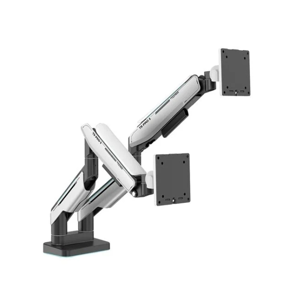 Giá treo màn hình Human motion T9 Pro 2 Dual w (2 màn hình/ 22inch - 43inch/ Trắng/ Gắn bàn)