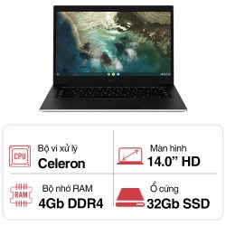 Laptop Samsung Galaxy Chromebook Go XE340XDA (Celeron N4500/ 4GB/ 32GB SSD/ 14 inch/ Bạc/ 1Y)