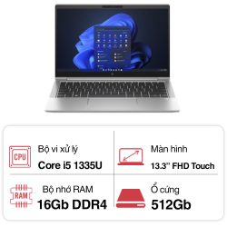 Laptop HP EliteBook 630 G10 9J0B5PT (i5 1335U/ 16GB/ 512GB SSD/13.3 inch FHD Touch/Win11/ Silver/ Vỏ nhôm)