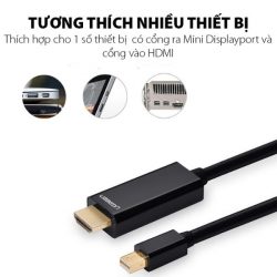 Cáp chuyển Ugreen 20848 Mini Displayport sang HDMI 1.5m - Màu đen