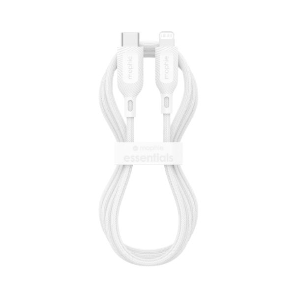 Cáp sạc USB-C to Lightning mophie Essentials 2M White Cáp sạc USB-C to Lightning mophie Essentials 2M White