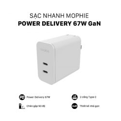 Củ sạc Mophie 2 cổng type-C 67W GaN