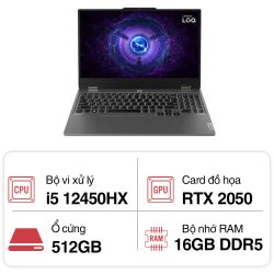 Laptop Lenovo LOQ Gaming 15IAX9 (i5 12450HX/ 16GB/ 512GB SSD/ RTX 2050 4GB/ 15.6 inch FHD/ Win11/ 2Y)