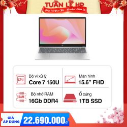 Laptop HP 15 fd1037TU 9Z2W5PA (Core 7 150U/ 16GB/ 1TB SSD/ 15.6 inch FHD/ Win11/ Bạc)