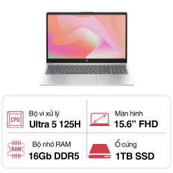 Laptop HP 15 fd1062TU 9Z2Y0PA (Ultra 5 125H/ 16GB/ 1TB SSD/ 15.6 inch FHD/ Win11/ Bạc)