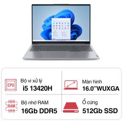 Laptop Lenovo ThinkBook 16 G6 IRL (i5 13420H/ 16GB/ 512GB SSD/ 16 inch WUXGA/ NoOS/ Grey/ Vỏ nhôm/ 2Y)