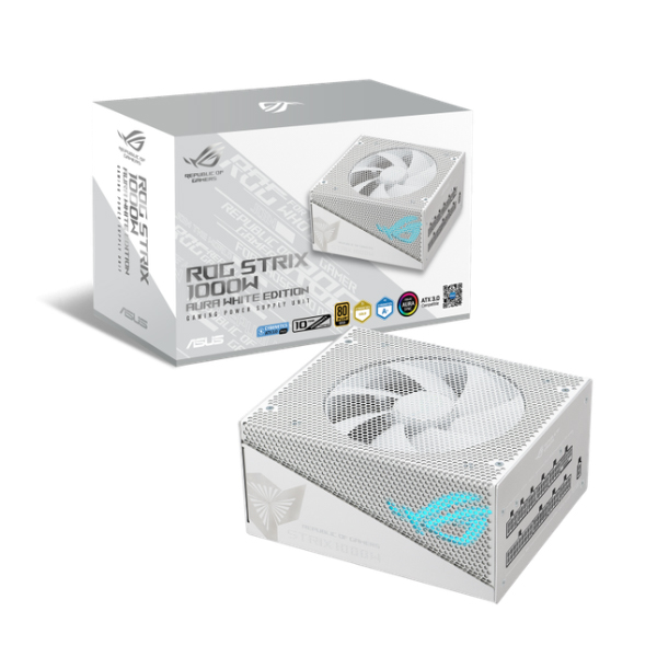Nguồn máy tính Asus ROG Strix 1000W Gold Aura White Edition (80 Plus Gold/ Full-Modular/ ATX/ LED ARGB/ Trắng) Nguồn máy tính Asus ROG Strix 1000W Gold Aura White Edition (80 Plus Gold/ Full-Modular/ ATX/ LED ARGB/ Trắng)