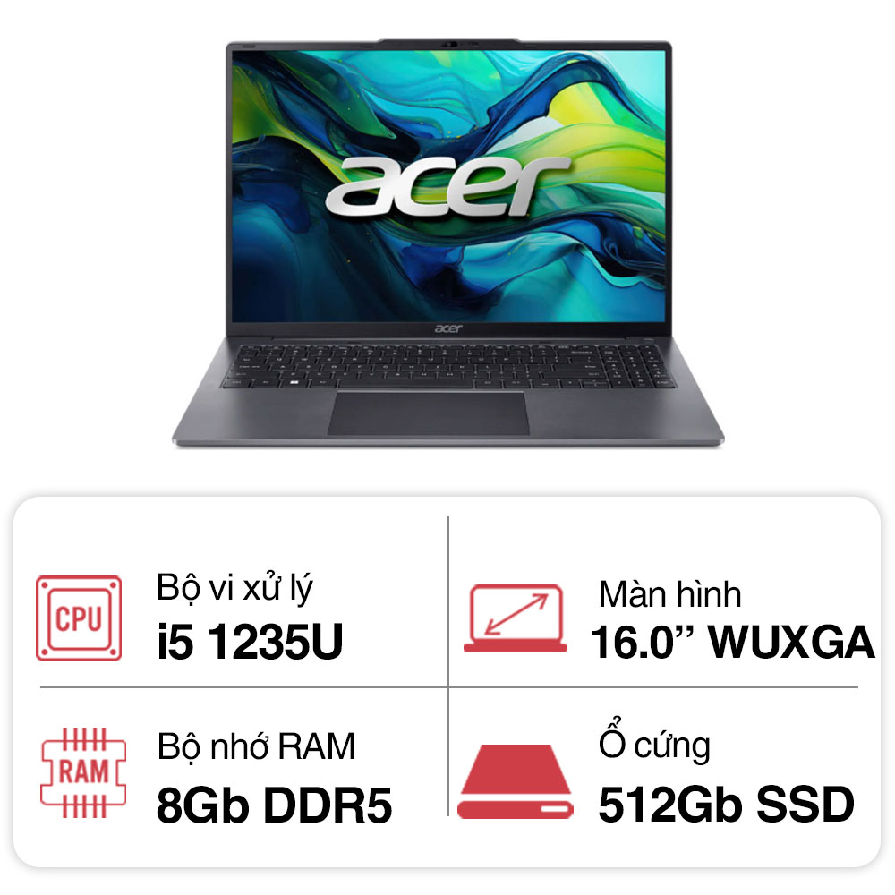 Laptop Acer Aspire Lite AL16-51P-596H NX.KWZSV.002 (i5 1235U/ 8GB/ 512GB SSD/ 16 inch WUXGA/ Win11/ Grey/ 1Y) Laptop Acer Aspire Lite AL16-51P-596H NX.KWZSV.002 (i5 1235U/ 8GB/ 512GB SSD/ 16 inch WUXGA/ Win11/ Grey/ 1Y)
