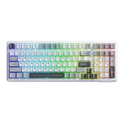 Bàn phím cơ Aula 3 MODE F99 Xám Trắng Xám Đậm Grey wood switch (Bluetooth/Wireless/ LED RGB)