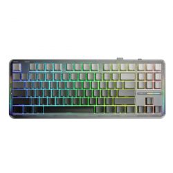 Bàn phím cơ Aula 3 MODE AULA F87 PRO Black Gradient Grey Wood V4 switch (Bluetooth/Wireless/ LED RGB)