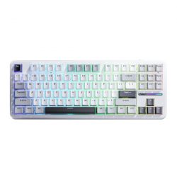 Bàn phím cơ Aula F87 Xám Trắng Xám Đậm Grey wood switch (LED RGB)