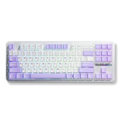 Bàn phím cơ Aula F87 Tím Trắng Blue Switch (LED Rainbows/ Tím)