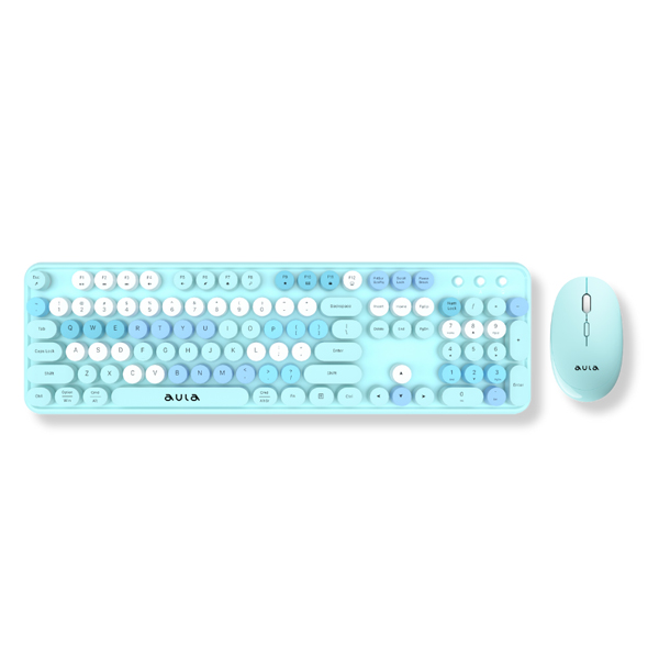 Bộ bàn phím chuột không dây Aula AC306 Xanh Bộ bàn phím chuột không dây Aula AC306 Xanh