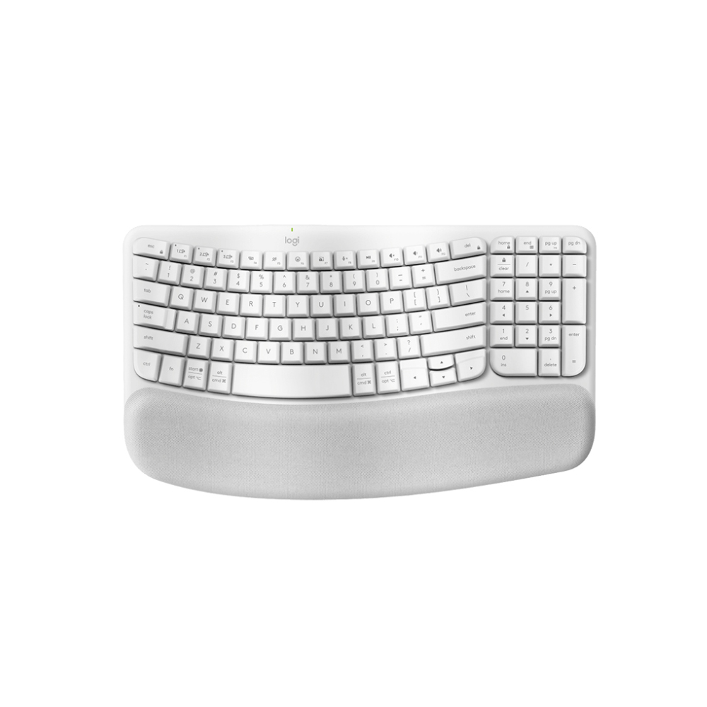 Bàn phím không dây Logitech Wave Keys Ergonomic (Bluetooth/Wireless/ Trắng)