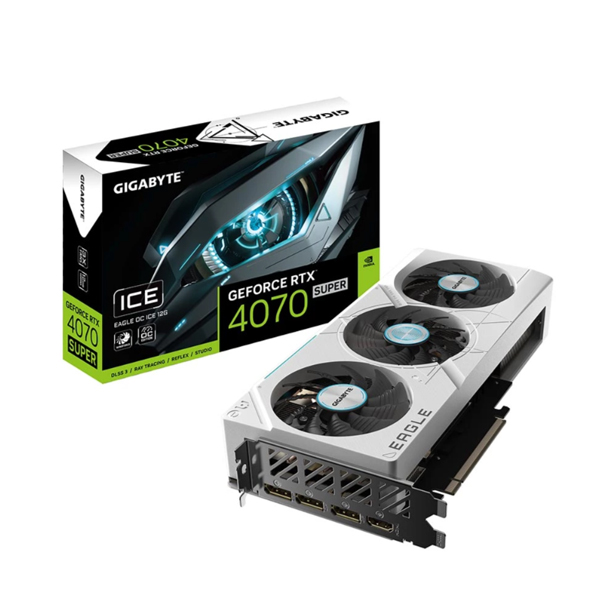 Card đồ họa Gigabyte GeForce RTX 4070 SUPER EAGLE OC ICE (12Gb/ GDDR6X/ 192 bit)