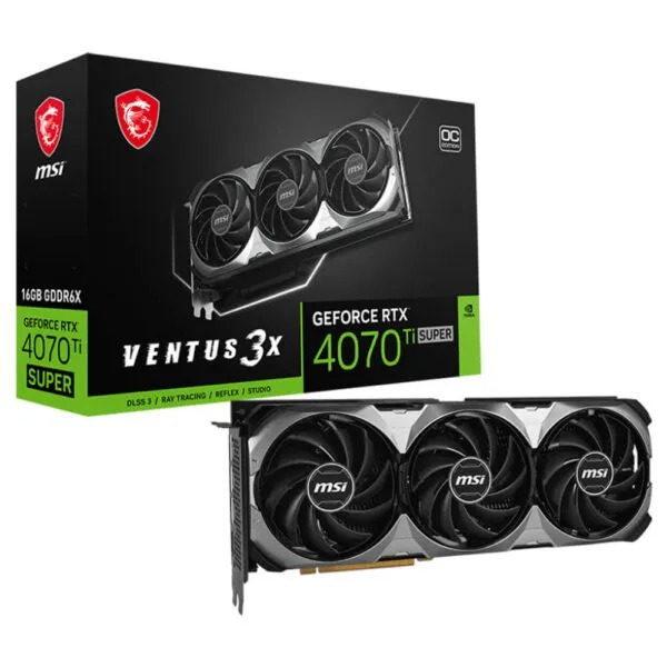 Card đồ họa MSI GeForce RTX 4070 Ti SUPER 16G VENTUS 3X OC (GDDR6X/ 256 bit) Card đồ họa MSI GeForce RTX 4070 Ti SUPER 16G VENTUS 3X OC (GDDR6X/ 256 bit)