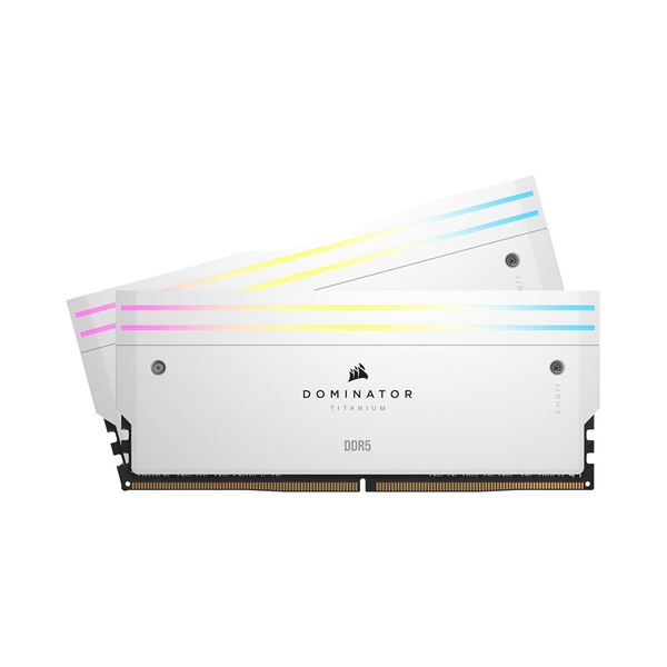 Ram desktop Corsair Dominator Titanium White 96GB (2x48GB) (CMP96GX5M2B6600C32W) (DDR5/ 6600 Mhz/ LED RGB/ Non-ECC)