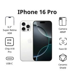 Điện thoại Apple iPhone 16 Pro (128Gb/ Titan trắng)