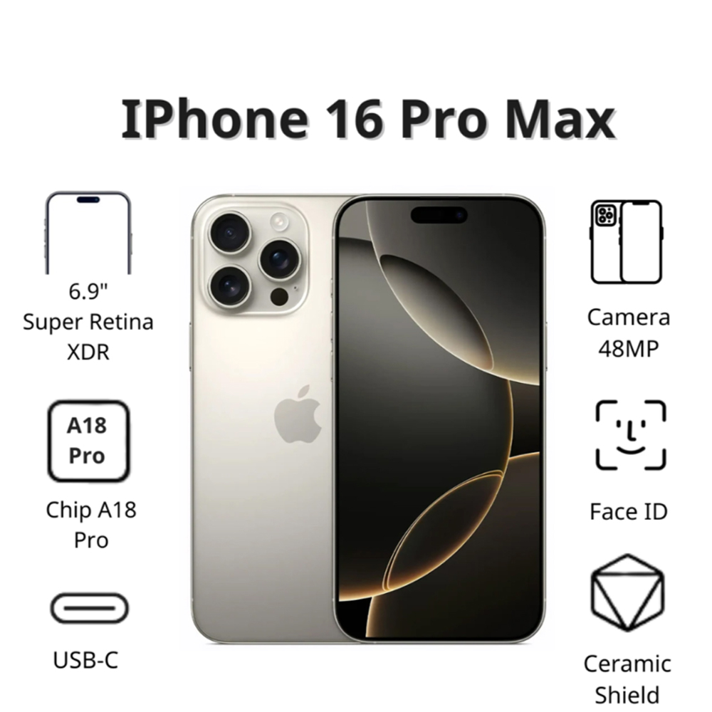 Điện thoại Apple iPhone 16 Pro Max (512GB/ Titan tự nhiên) Điện thoại Apple iPhone 16 Pro Max (512GB/ Titan tự nhiên)