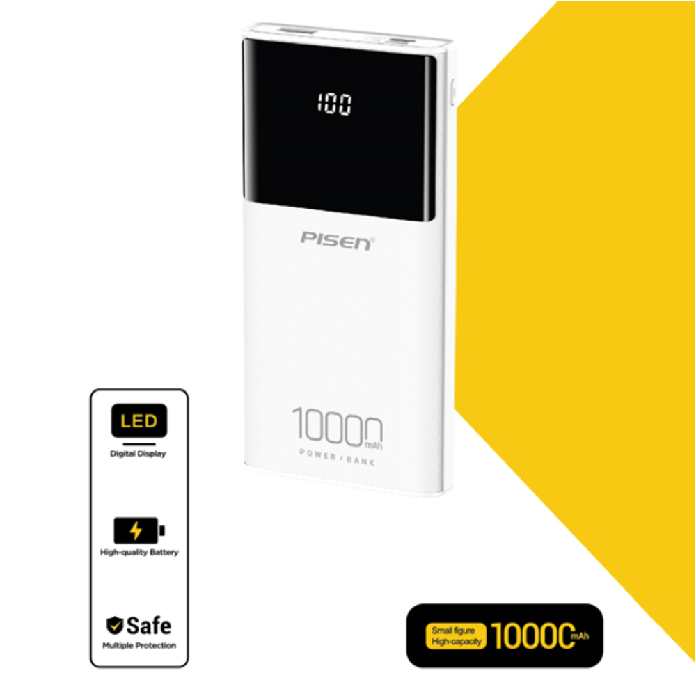 Pin sạc dự phòng Pisen 10.000 mAh LED Power Station TP-D33 10W Pin sạc dự phòng Pisen 10.000 mAh LED Power Station TP-D33 10W