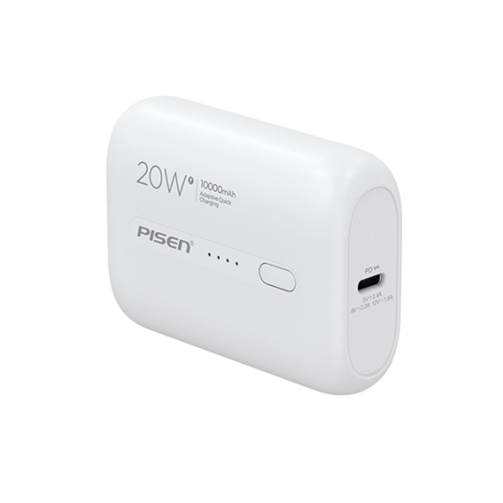 Pin sạc dự phòng Pisen 10.000 mAh  QUICK-Power Tiny TS-D304 20W Màu trắng Pin sạc dự phòng Pisen 10.000 mAh  QUICK-Power Tiny TS-D304 20W Màu trắng